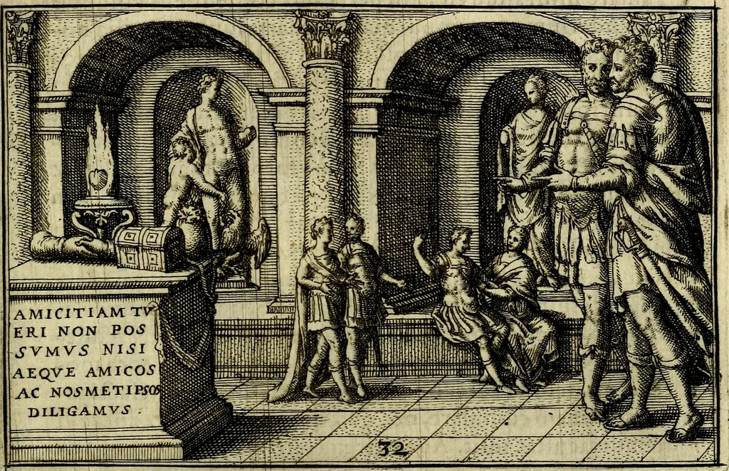 An illustration from Iani Iacobi Boissardi Vesvntini emblematum liber. Ipsa emblemata ab auctore delineata: a Theodoro de Bry sculpta & nunc recens in lucem edita, 1593, leaf 86