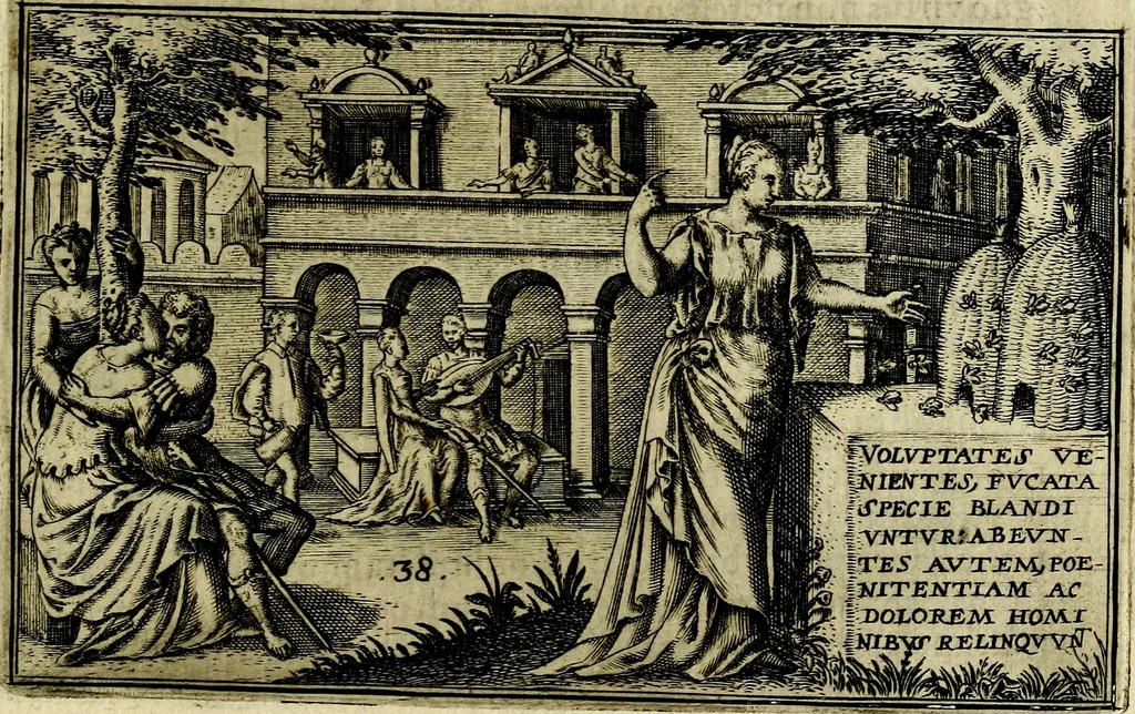 An illustration from Iani Iacobi Boissardi Vesvntini emblematum liber. Ipsa emblemata ab auctore delineata: a Theodoro de Bry sculpta & nunc recens in lucem edita, 1593, leaf 98