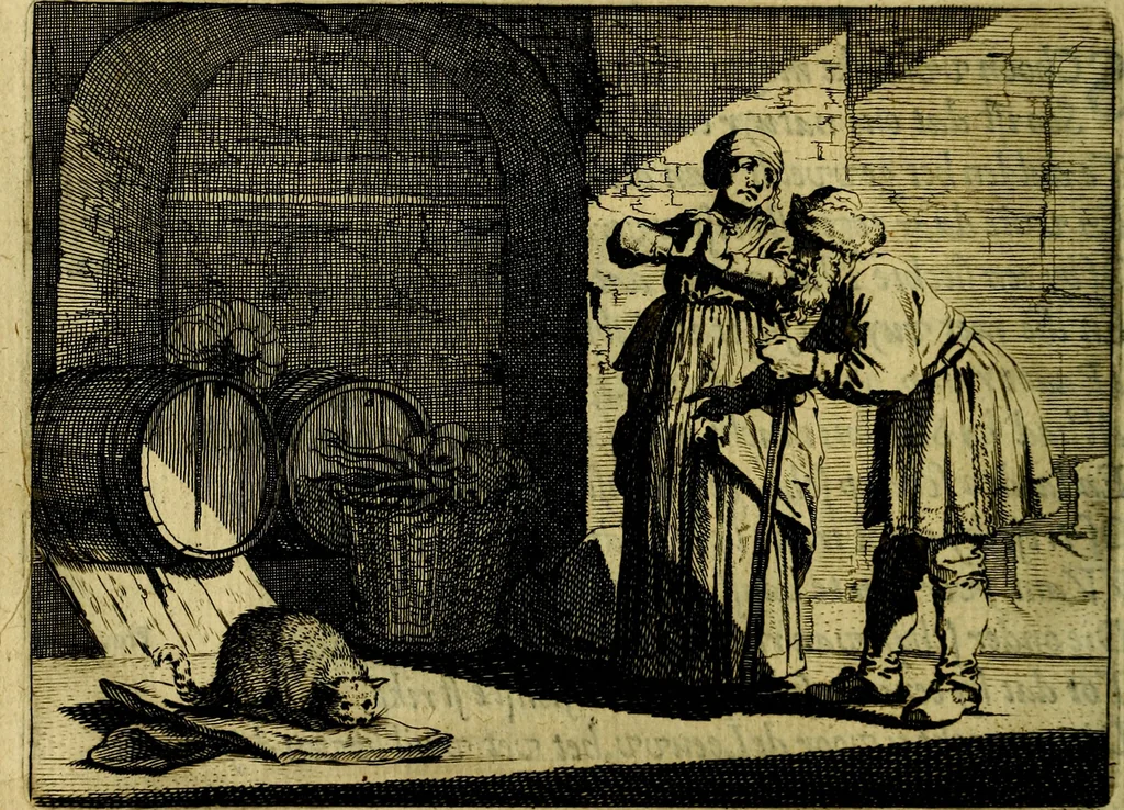 An illustration from Ian vander Veens zinne-beelden, oft Adams appel. Verciert met seer aerdige const-plaeten mesgagers syne oude ende nieuwe ongemeene bruydt-lofs ende zege-zangen..., 1642, leaf 143