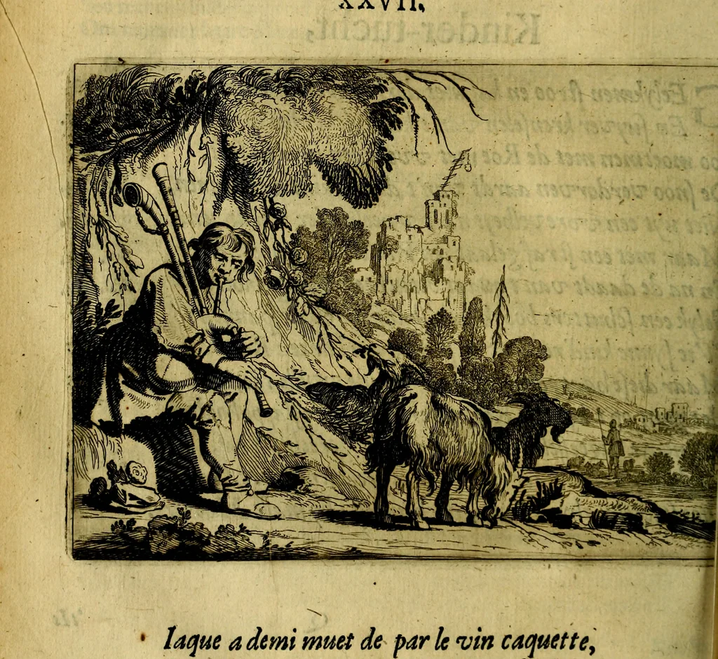 An illustration from Ian vander Veens zinne-beelden, oft Adams appel. Verciert met seer aerdige const-plaeten mesgagers syne oude ende nieuwe ongemeene bruydt-lofs ende zege-zangen..., 1642, leaf 149