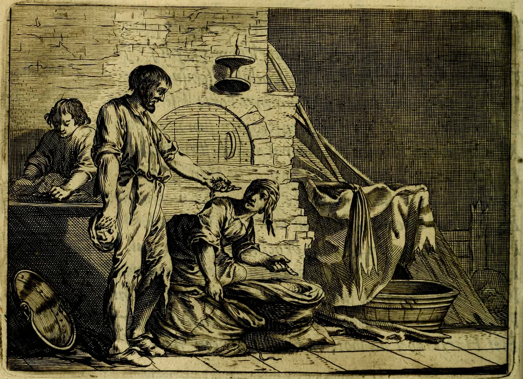 An illustration from Ian vander Veens zinne-beelden, oft Adams appel. Verciert met seer aerdige const-plaeten mesgagers syne oude ende nieuwe ongemeene bruydt-lofs ende zege-zangen..., 1642, leaf 179