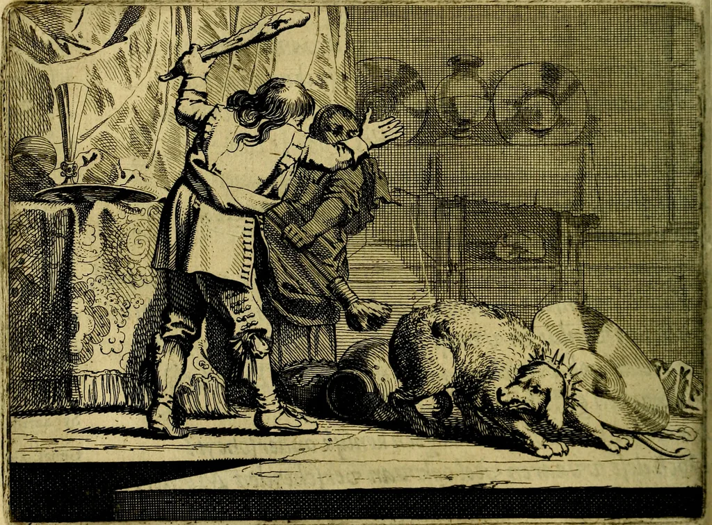 An illustration from Ian vander Veens zinne-beelden, oft Adams appel. Verciert met seer aerdige const-plaeten mesgagers syne oude ende nieuwe ongemeene bruydt-lofs ende zege-zangen..., 1642, leaf 191
