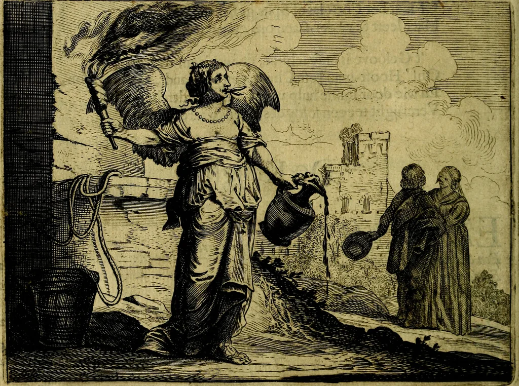 An illustration from Ian vander Veens zinne-beelden, oft Adams appel. Verciert met seer aerdige const-plaeten mesgagers syne oude ende nieuwe ongemeene bruydt-lofs ende zege-zangen..., 1642, leaf 41