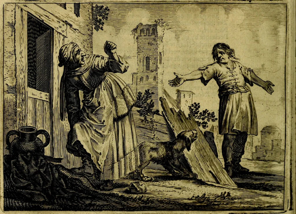 An illustration from Ian vander Veens zinne-beelden, oft Adams appel. Verciert met seer aerdige const-plaeten mesgagers syne oude ende nieuwe ongemeene bruydt-lofs ende zege-zangen..., 1642, leaf 69
