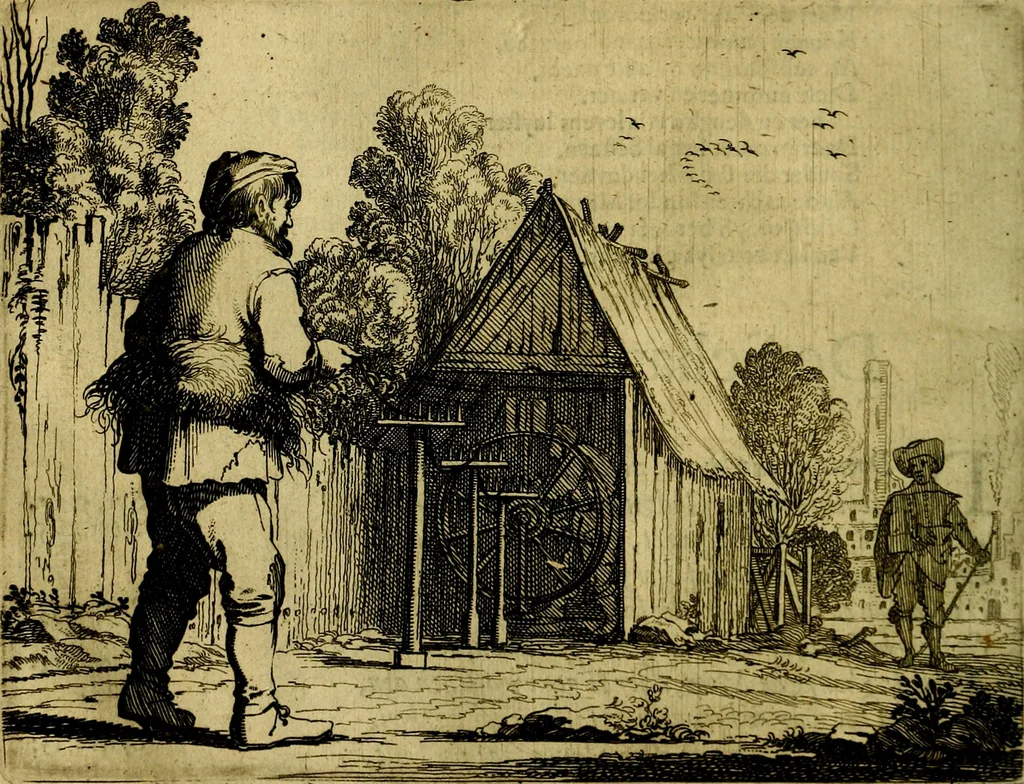 An illustration from Ian vander Veens zinne-beelden, oft Adams appel. Verciert met seer aerdige const-plaeten mesgagers syne oude ende nieuwe ongemeene bruydt-lofs ende zege-zangen..., 1642, leaf 77
