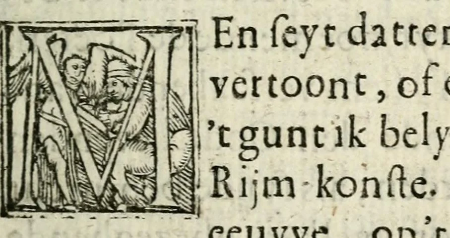 An illustration from Ian vander Veens Zinne-beelden, oft Adams appel : verciert met seer aerdige const-plaeten ; mitsgaders syne oude ende nieuwe ongemeene bruydt-lofs ende zege-zangen, 1642, leaf 15