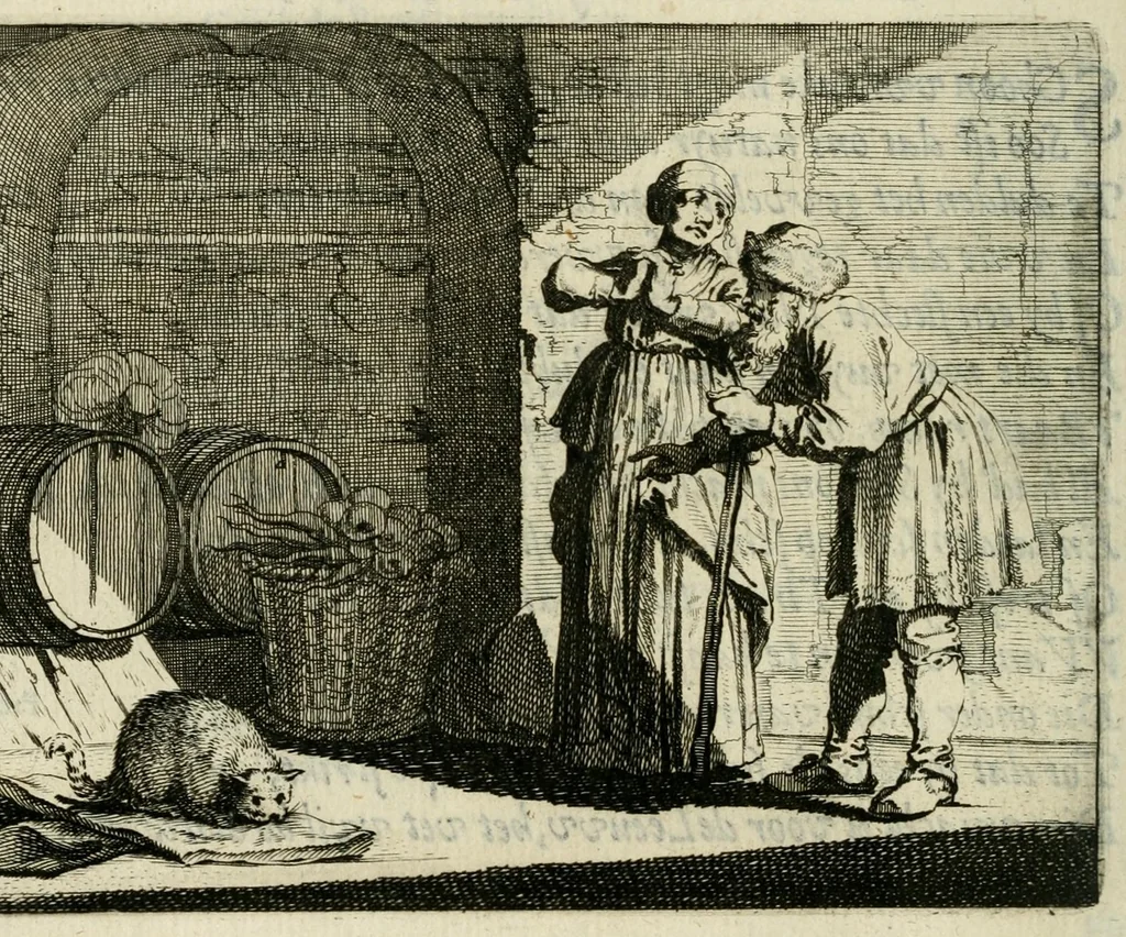 An illustration from Ian vander Veens Zinne-beelden, oft Adams appel : verciert met seer aerdige const-plaeten ; mitsgaders syne oude ende nieuwe ongemeene bruydt-lofs ende zege-zangen, 1642, leaf 150