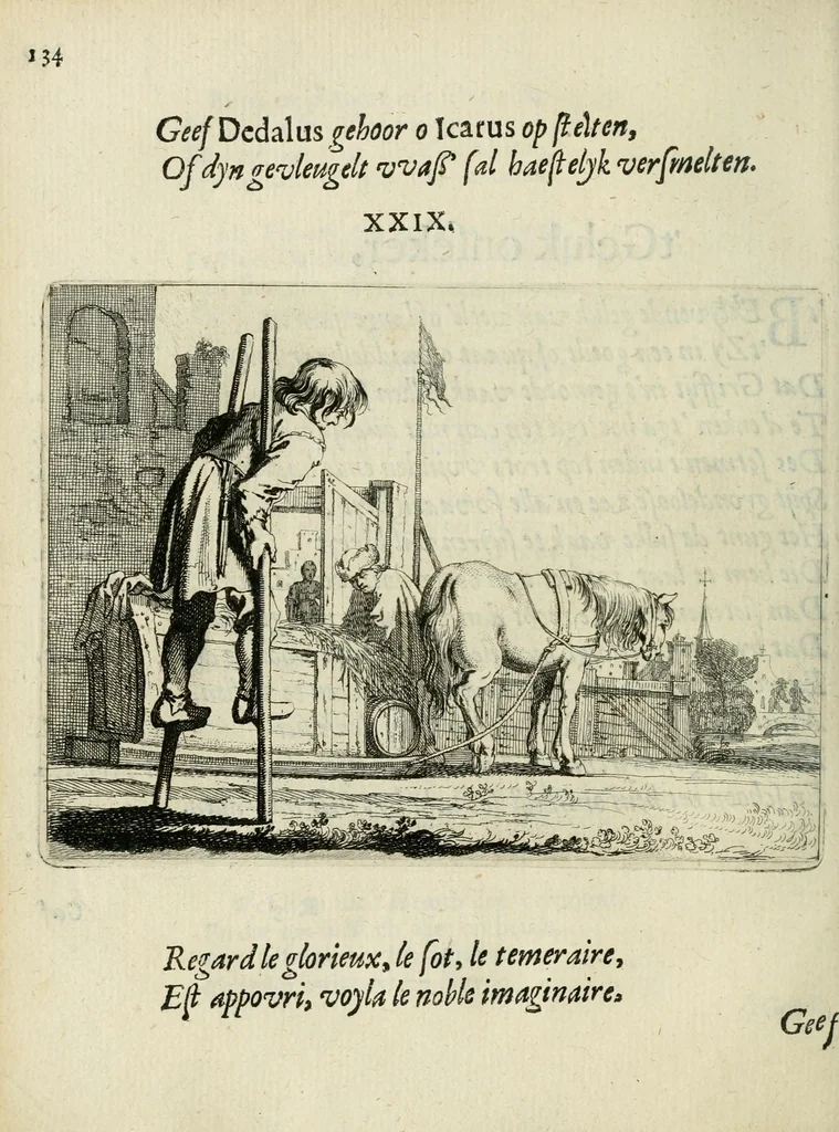 An illustration from Ian vander Veens Zinne-beelden, oft Adams appel : verciert met seer aerdige const-plaeten ; mitsgaders syne oude ende nieuwe ongemeene bruydt-lofs ende zege-zangen, 1642, leaf 168