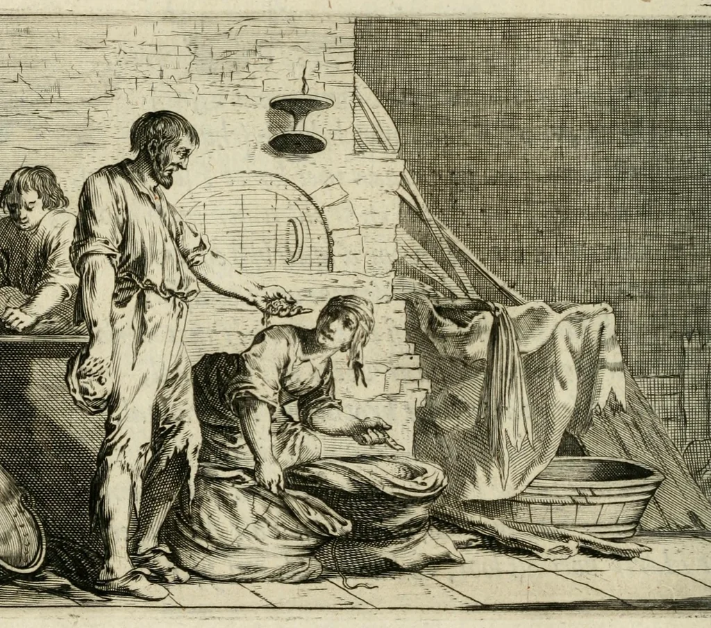 An illustration from Ian vander Veens Zinne-beelden, oft Adams appel : verciert met seer aerdige const-plaeten ; mitsgaders syne oude ende nieuwe ongemeene bruydt-lofs ende zege-zangen, 1642, leaf 186