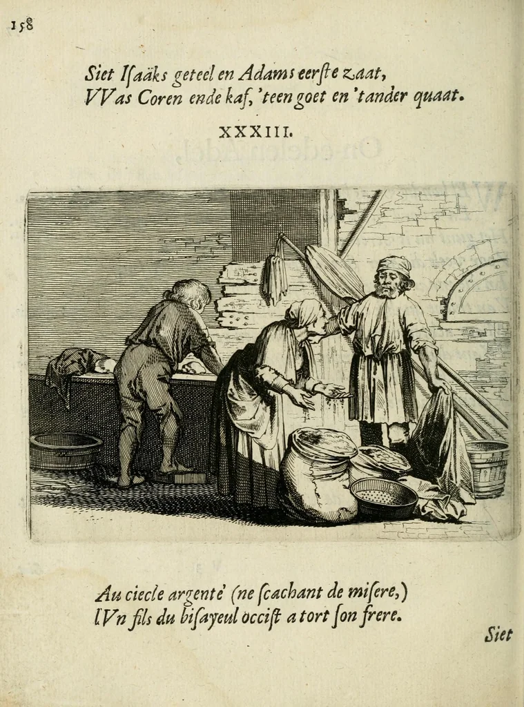 An illustration from Ian vander Veens Zinne-beelden, oft Adams appel : verciert met seer aerdige const-plaeten ; mitsgaders syne oude ende nieuwe ongemeene bruydt-lofs ende zege-zangen, 1642, leaf 192