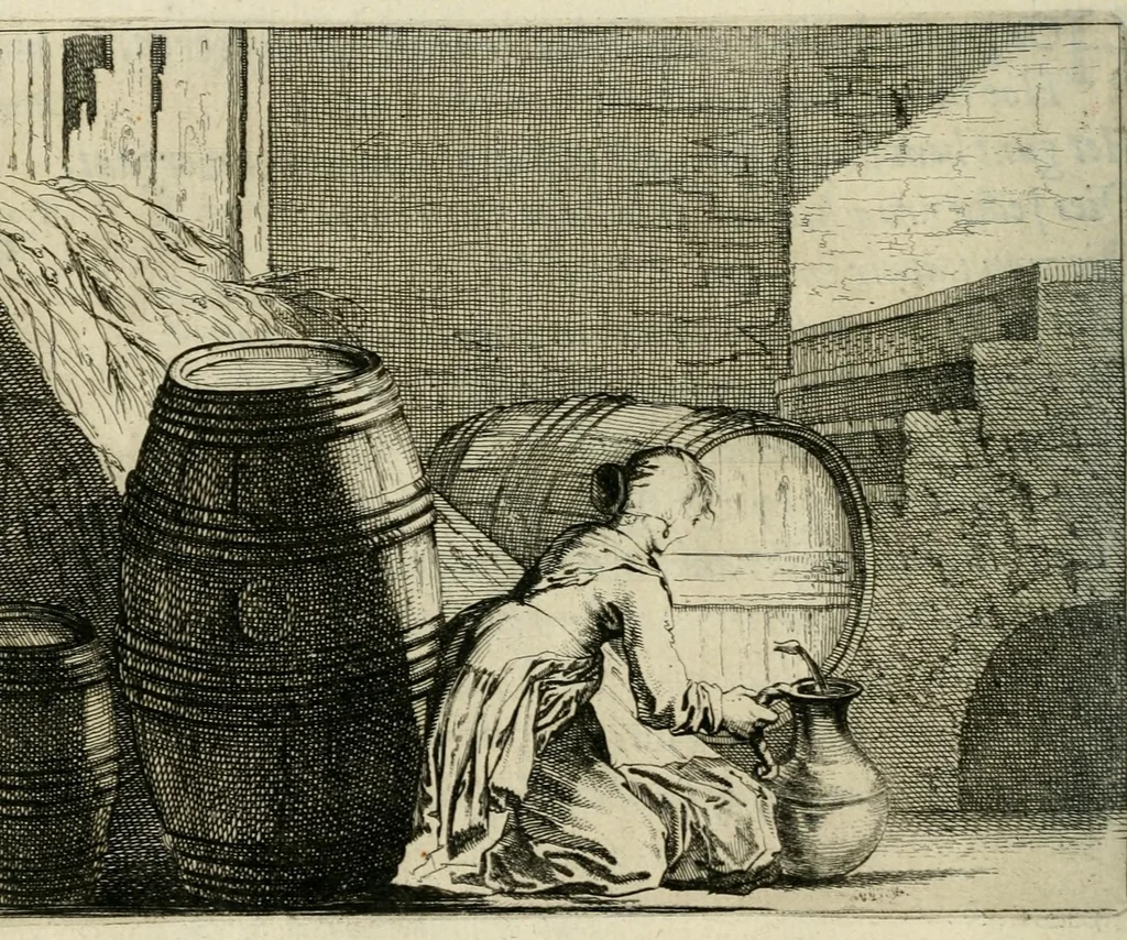 An illustration from Ian vander Veens Zinne-beelden, oft Adams appel : verciert met seer aerdige const-plaeten ; mitsgaders syne oude ende nieuwe ongemeene bruydt-lofs ende zege-zangen, 1642, leaf 212