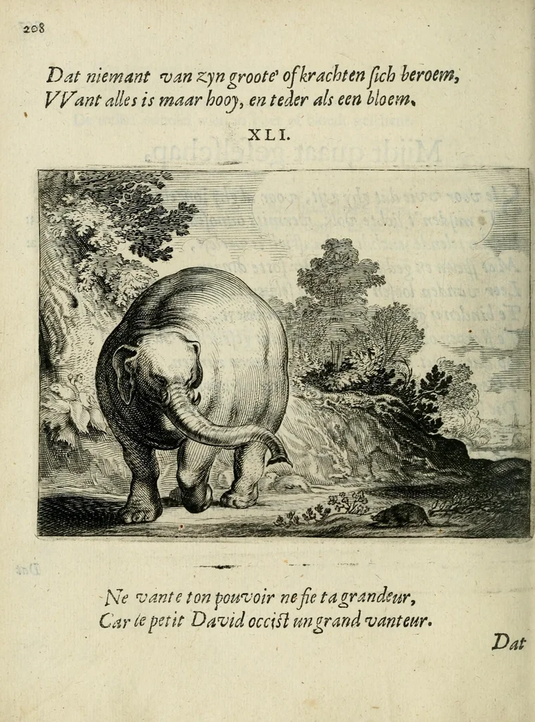 An illustration from Ian vander Veens Zinne-beelden, oft Adams appel : verciert met seer aerdige const-plaeten ; mitsgaders syne oude ende nieuwe ongemeene bruydt-lofs ende zege-zangen, 1642, leaf 242