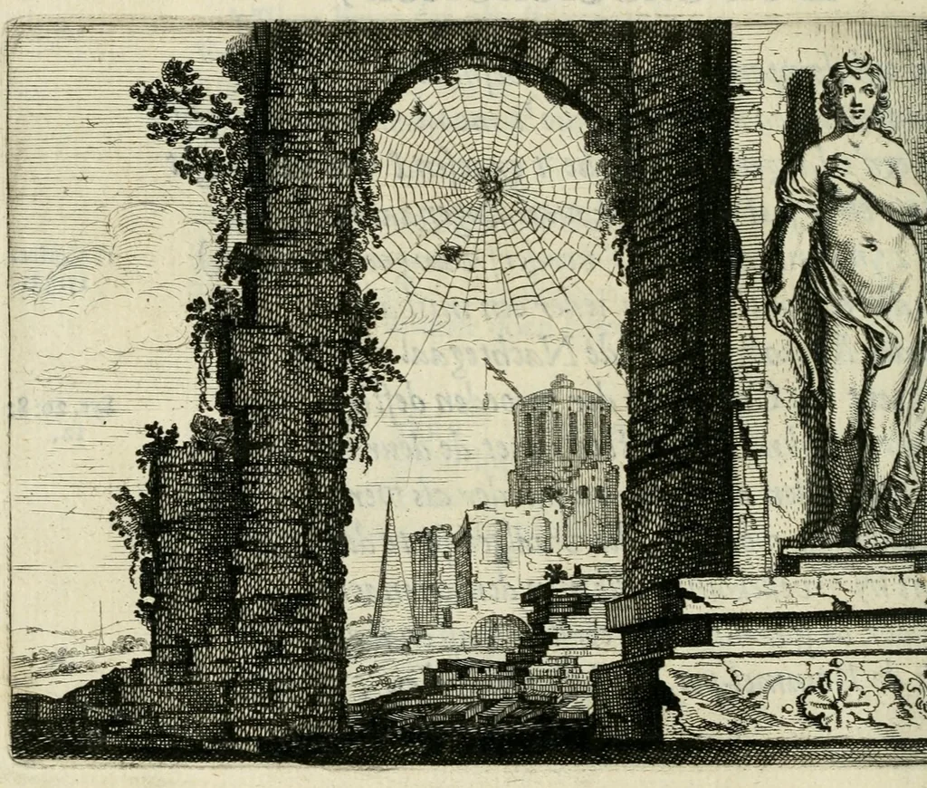 An illustration from Ian vander Veens Zinne-beelden, oft Adams appel : verciert met seer aerdige const-plaeten ; mitsgaders syne oude ende nieuwe ongemeene bruydt-lofs ende zege-zangen, 1642, leaf 260