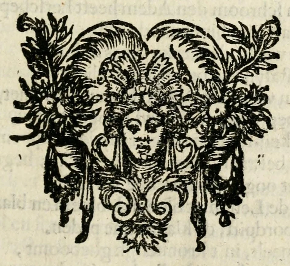 An illustration from Ian vander Veens Zinne-beelden, oft Adams appel : verciert met seer aerdige const-plaeten ; mitsgaders syne oude ende nieuwe ongemeene bruydt-lofs ende zege-zangen, 1642, leaf 27