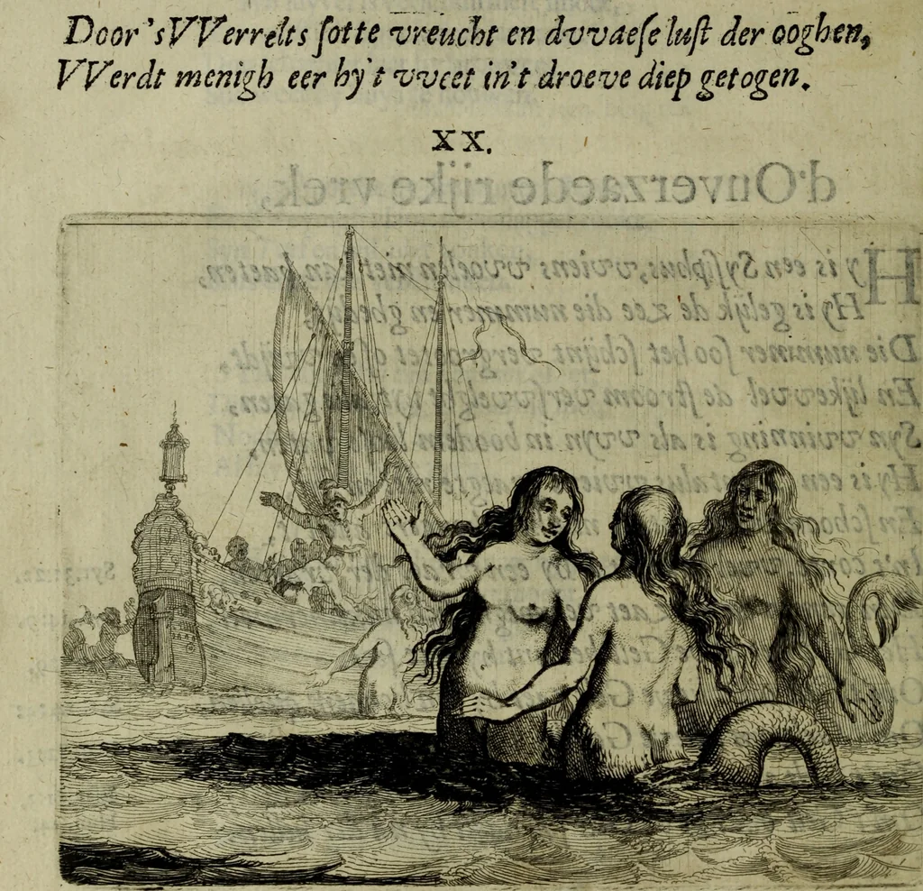 An illustration from Ian van der Veens Zinne-beelden oft Adams appel, 1642, leaf 107