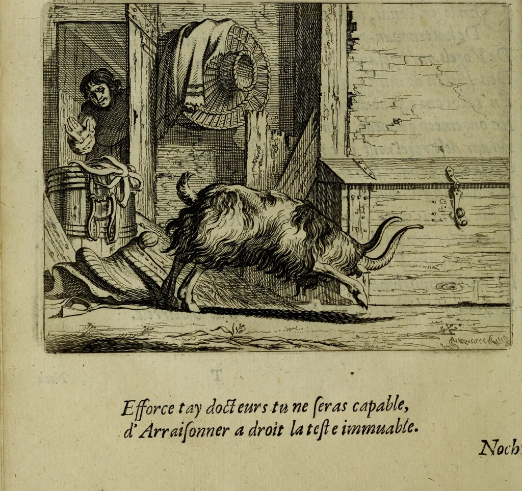 An illustration from Ian van der Veens Zinne-beelden oft Adams appel, 1642, leaf 173
