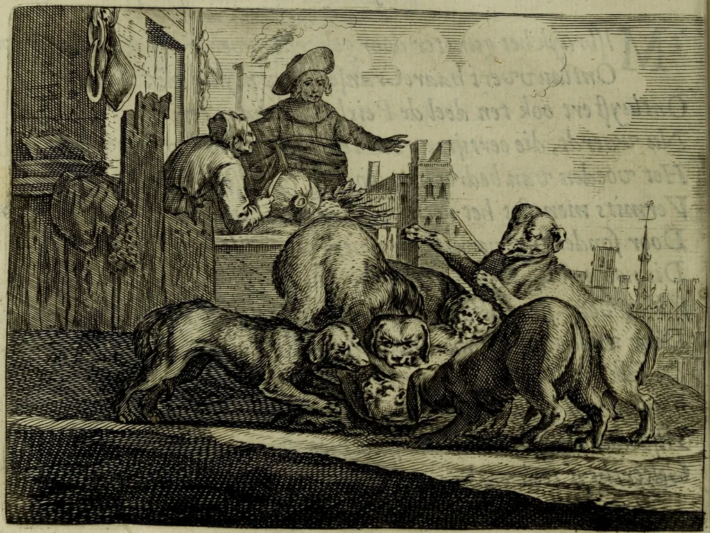 An illustration from Ian van der Veens Zinne-beelden oft Adams appel, 1642, leaf 217