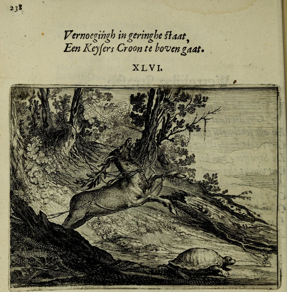 An illustration from Ian van der Veens Zinne-beelden oft Adams appel, 1642, leaf 265