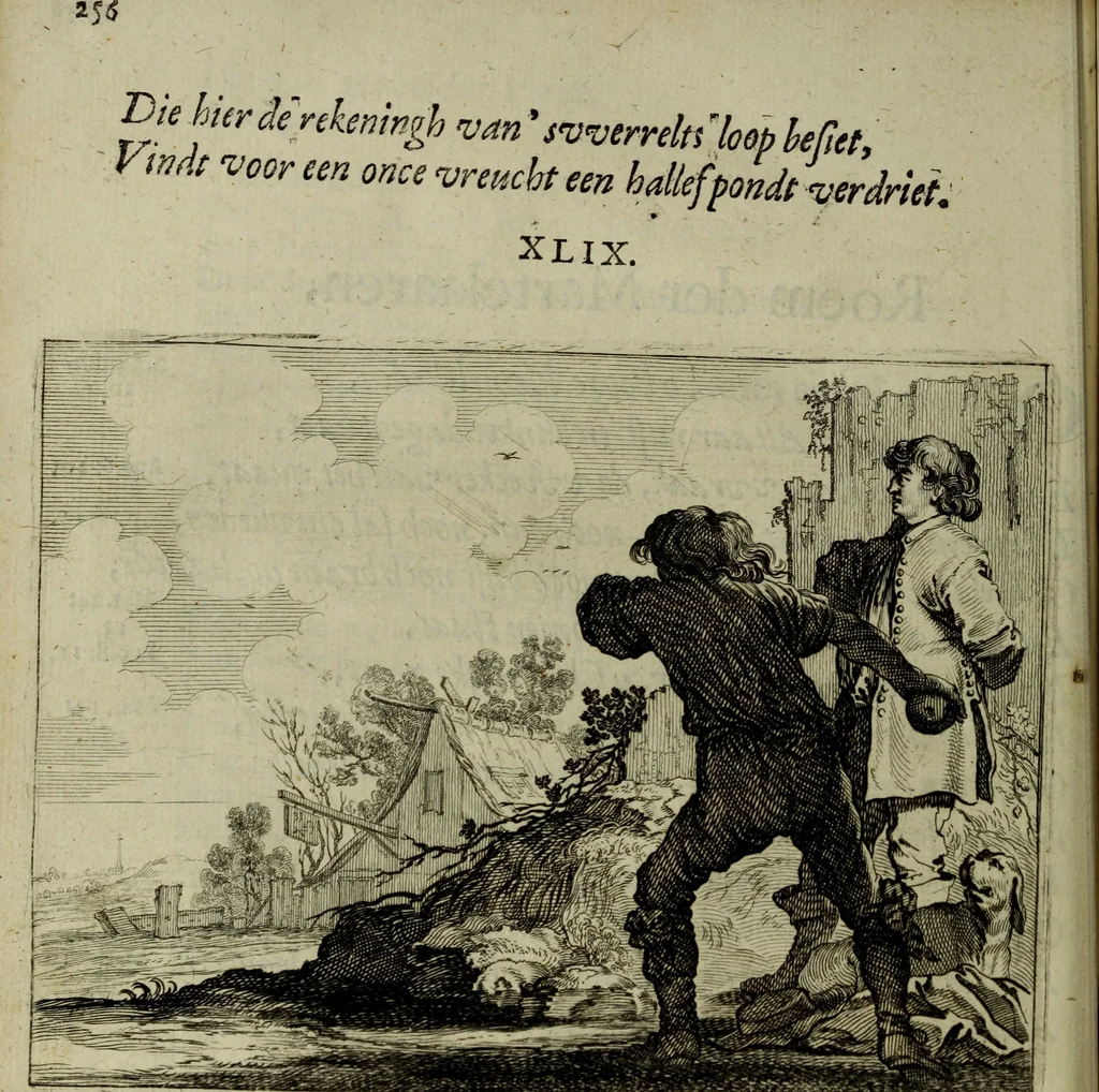 An illustration from Ian van der Veens Zinne-beelden oft Adams appel, 1642, leaf 283