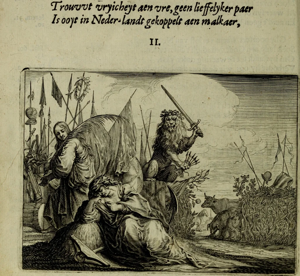 An illustration from Ian van der Veens Zinne-beelden oft Adams appel, 1642, leaf 33