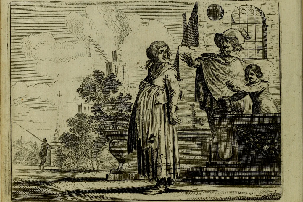 An illustration from Ian van der Veens Zinne-beelden oft Adams appel, 1642, leaf 57