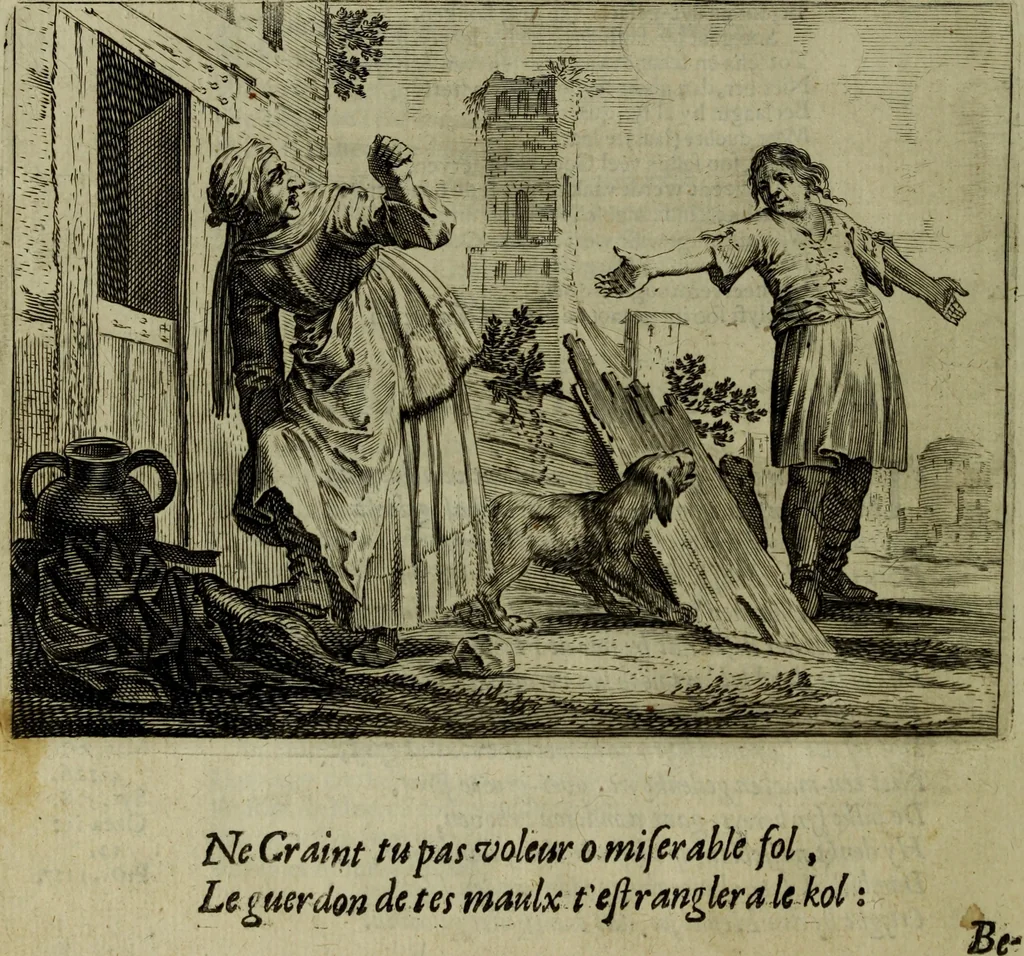 An illustration from Ian van der Veens Zinne-beelden oft Adams appel, 1642, leaf 69
