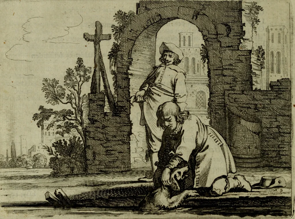 An illustration from Ian van der Veens Zinne-beelden oft Adams appel, 1642, leaf 89