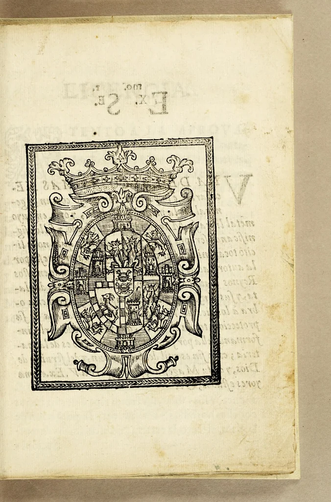 An illustration from Iardin de ensayadores que ensena a aquilatar, y dar el valor a la plata conforme a las reyes reales, paraque se ajusten a ellas los ensayadores, en el conocimiento de su valor. : Y assi mesmo se da ente[n]der, co mo [sic] el ensaye del oro, y de la plata tiene punto fixo, debajo de pesso, y cuenta., 1639, leaf 7