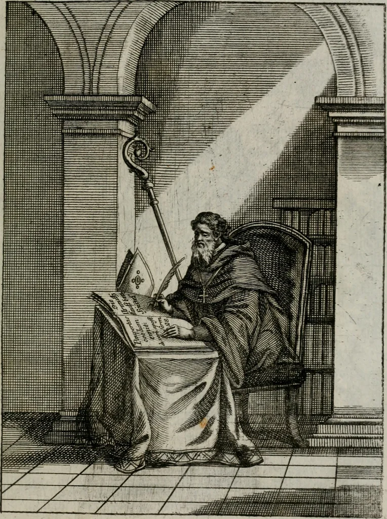 An illustration from Ichnographia emblematica triplicis ad Deum Tri-unum mysticae viae, purgativae, illuminativae, unitivae : splendoribus sanctorum, virtutibus eorum, divinisque charismatibus illustrata, in quinque partes divisa ..., 1779, leaf 118