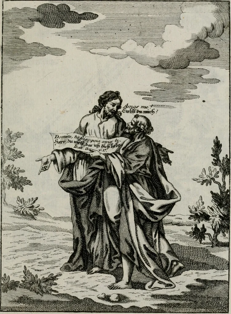 An illustration from Ichnographia emblematica triplicis ad Deum Tri-unum mysticae viae, purgativae, illuminativae, unitivae : splendoribus sanctorum, virtutibus eorum, divinisque charismatibus illustrata, in quinque partes divisa ..., 1779, leaf 170