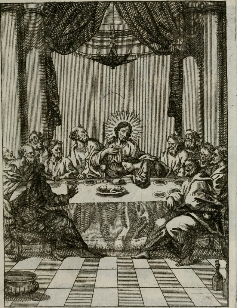 An illustration from Ichnographia emblematica triplicis ad Deum Tri-unum mysticae viae, purgativae, illuminativae, unitivae : splendoribus sanctorum, virtutibus eorum, divinisque charismatibus illustrata, in quinque partes divisa ..., 1779, leaf 184