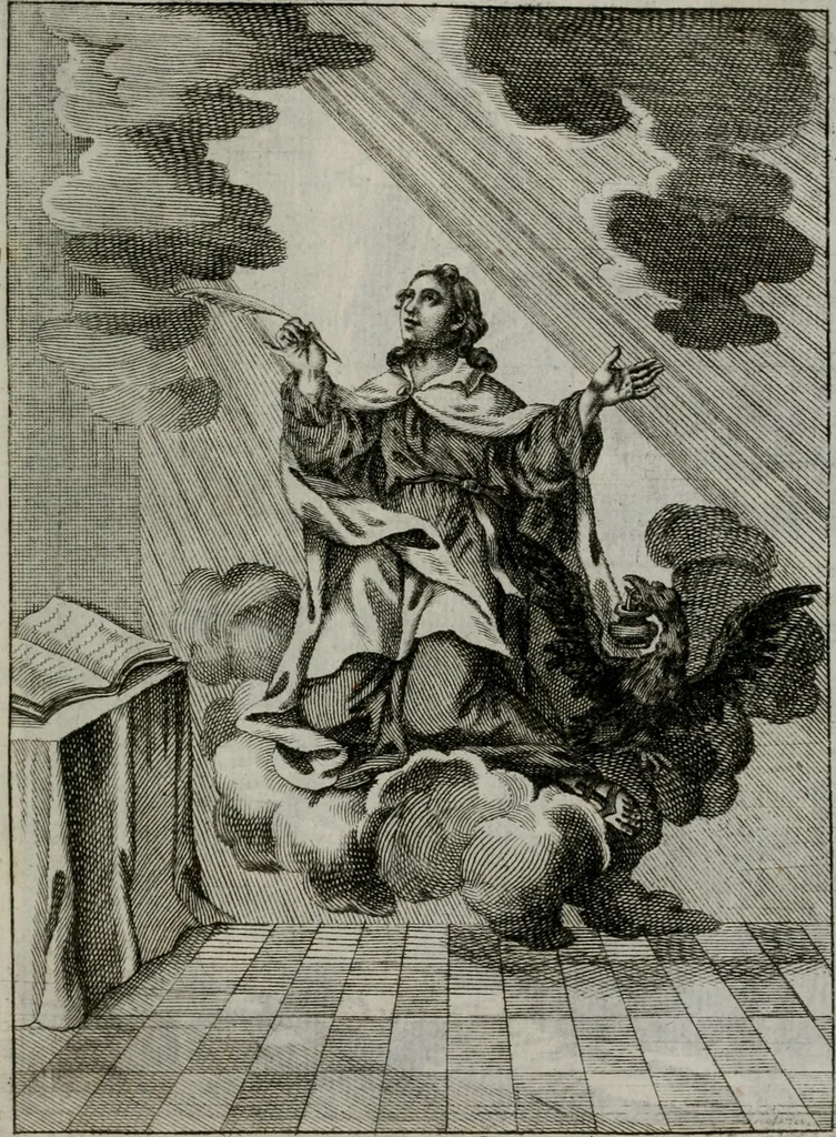 An illustration from Ichnographia emblematica triplicis ad Deum Tri-unum mysticae viae, purgativae, illuminativae, unitivae : splendoribus sanctorum, virtutibus eorum, divinisque charismatibus illustrata, in quinque partes divisa ..., 1779, leaf 188