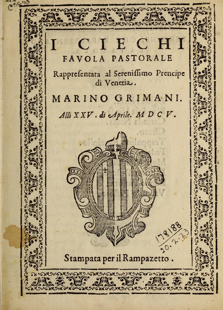 An illustration from I Ciechi, favola pastorale., 1605, leaf 5