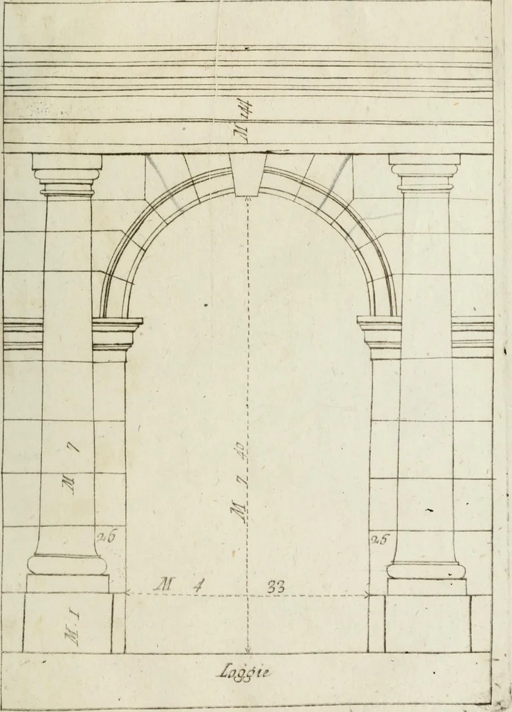 An illustration from I cinque ordini di architettura di Andrea Palladio : esposti per un' esatta istruzione di chi ama e coltiva questa bella utilissima arte, 1800, leaf 46