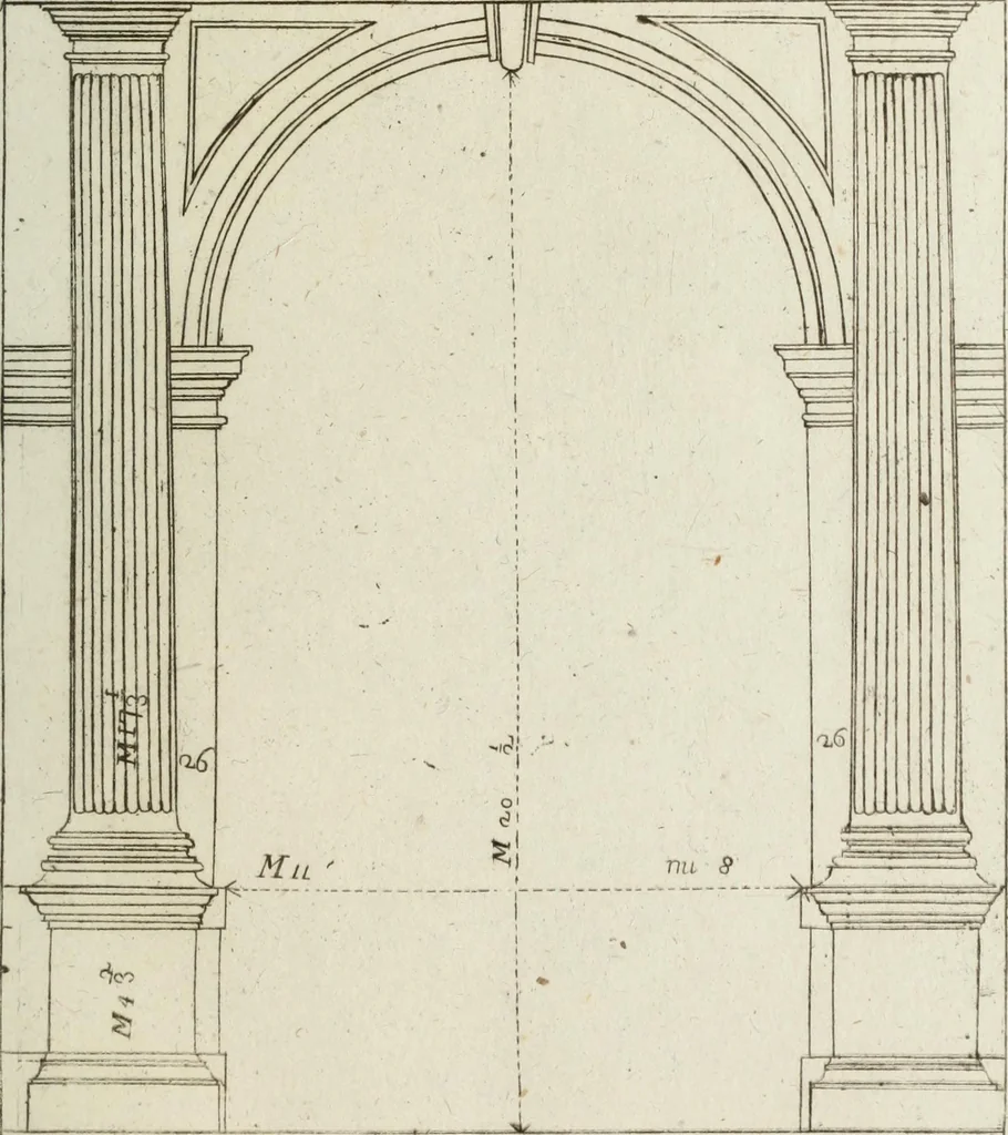 An illustration from I cinque ordini di architettura di Andrea Palladio : esposti per un' esatta istruzione di chi ama e coltiva questa bella utilissima arte, 1800, leaf 54