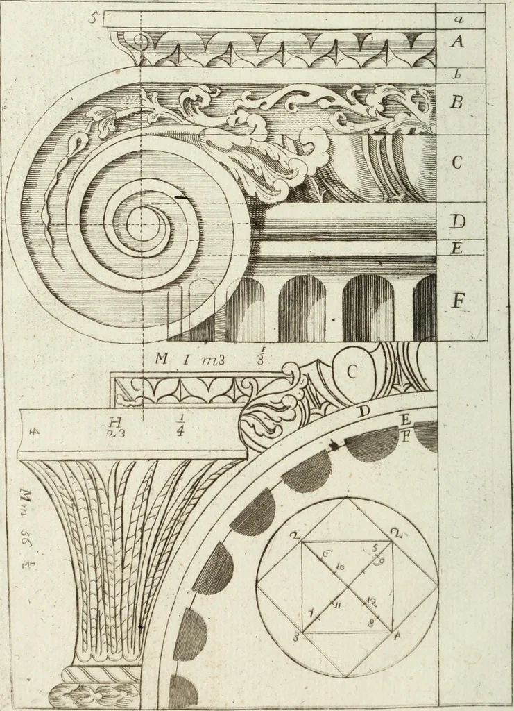An illustration from I cinque ordini di architettura di Andrea Palladio : esposti per un' esatta istruzione di chi ama e coltiva questa bella utilissima arte, 1800, leaf 61