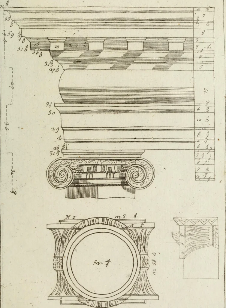 An illustration from I cinque ordini di architettura di Andrea Palladio : esposti per un' esatta istruzione di chi ama e coltiva questa bella utilissima arte, 1800, leaf 62