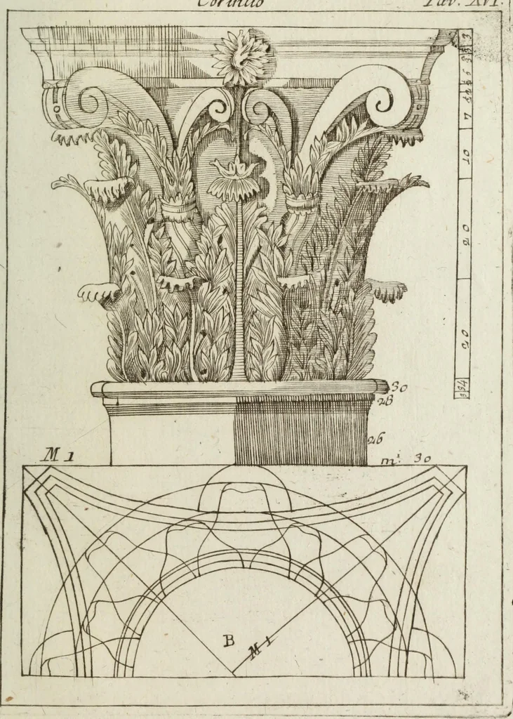 An illustration from I cinque ordini di architettura di Andrea Palladio : esposti per un' esatta istruzione di chi ama e coltiva questa bella utilissima arte, 1800, leaf 70