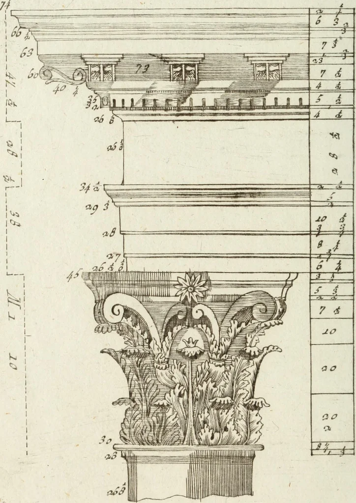 An illustration from I cinque ordini di architettura di Andrea Palladio : esposti per un' esatta istruzione di chi ama e coltiva questa bella utilissima arte, 1800, leaf 73