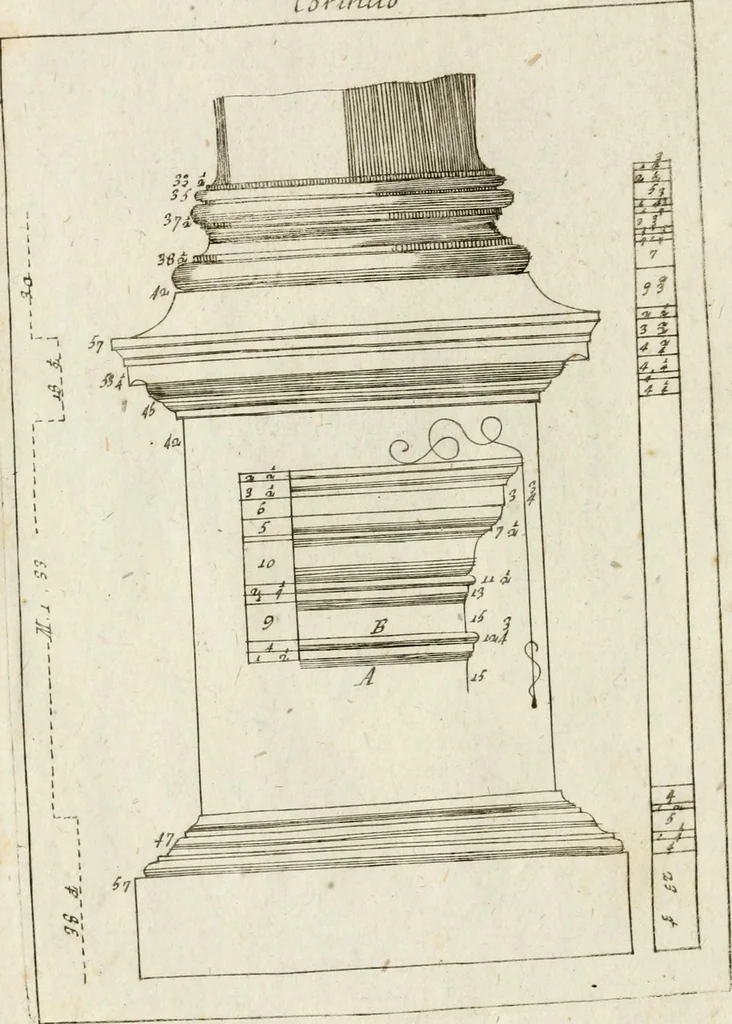 An illustration from I cinque ordini di architettura di Andrea Palladio : esposti per un' esatta istruzione di chi ama e coltiva questa bella utilissima arte, 1800, leaf 57