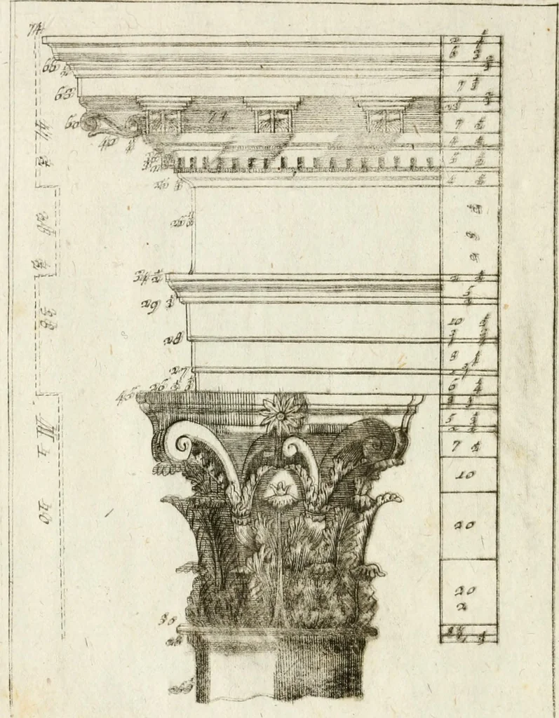 An illustration from I cinque ordini di architettura di Andrea Palladio : esposti per un' esatta istruzione di chi ama e coltiva questa bella utilissima arte, 1800, leaf 61