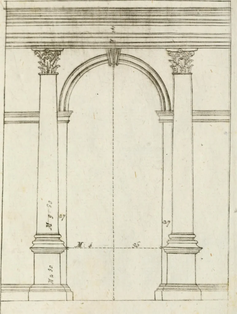 An illustration from I cinque ordini di architettura di Andrea Palladio : esposti per un' esatta istruzione di chi ama e coltiva questa bella utilissima arte, 1800, leaf 62