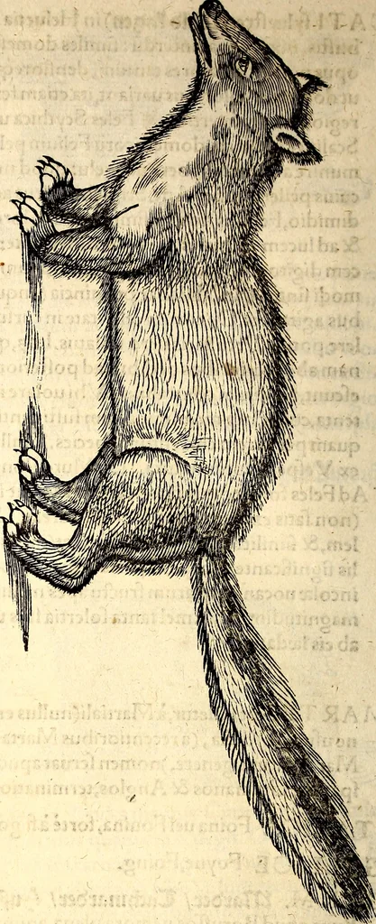 An illustration from Icones animalium quadrupedum uiuiparorum et ouiparorum : quae in Historiae animalium Conradi Gesneri libro I. et II. describuntur, cum nomenclaturis singulorum latinis, graecis, italicis, gallicis, et germanicis plerunque, et aliarum quoque linguarum, certis ordinibus digestae, 1560, leaf 107