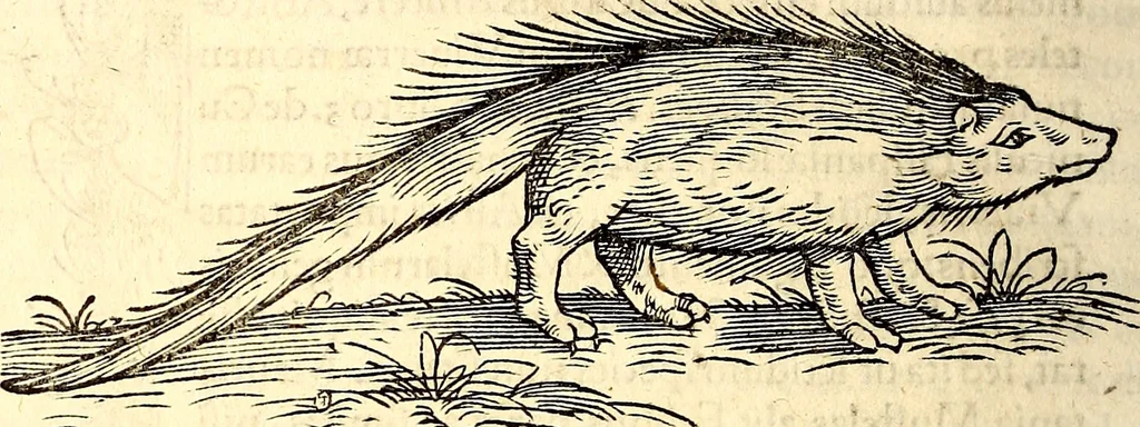 An illustration from Icones animalium quadrupedum uiuiparorum et ouiparorum : quae in Historiae animalium Conradi Gesneri libro I. et II. describuntur, cum nomenclaturis singulorum latinis, graecis, italicis, gallicis, et germanicis plerunque, et aliarum quoque linguarum, certis ordinibus digestae, 1560, leaf 111