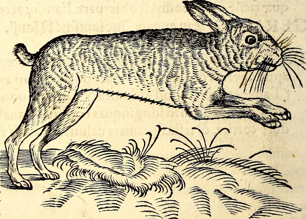 An illustration from Icones animalium quadrupedum uiuiparorum et ouiparorum : quae in Historiae animalium Conradi Gesneri libro I. et II. describuntur, cum nomenclaturis singulorum latinis, graecis, italicis, gallicis, et germanicis plerunque, et aliarum quoque linguarum, certis ordinibus digestae, 1560, leaf 113