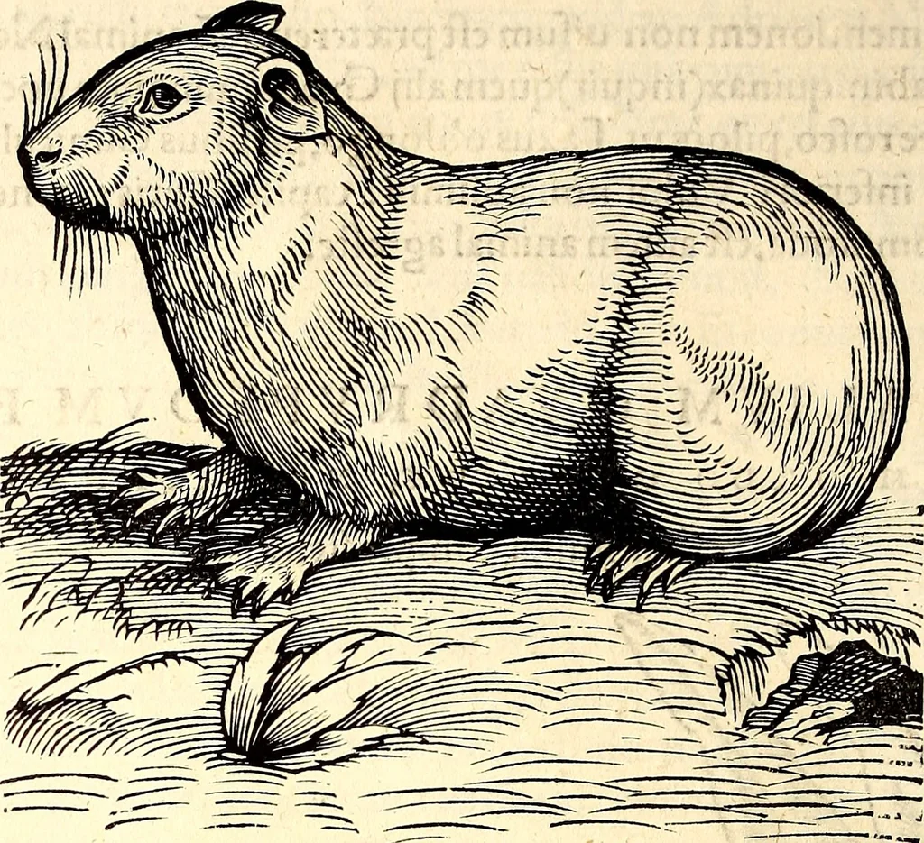 An illustration from Icones animalium quadrupedum uiuiparorum et ouiparorum : quae in Historiae animalium Conradi Gesneri libro I. et II. describuntur, cum nomenclaturis singulorum latinis, graecis, italicis, gallicis, et germanicis plerunque, et aliarum quoque linguarum, certis ordinibus digestae, 1560, leaf 115