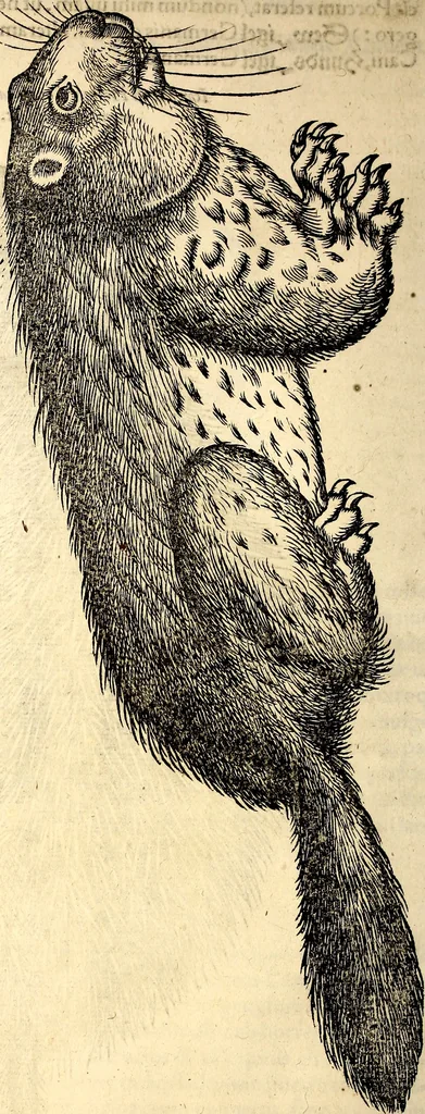 An illustration from Icones animalium quadrupedum uiuiparorum et ouiparorum : quae in Historiae animalium Conradi Gesneri libro I. et II. describuntur, cum nomenclaturis singulorum latinis, graecis, italicis, gallicis, et germanicis plerunque, et aliarum quoque linguarum, certis ordinibus digestae, 1560, leaf 117