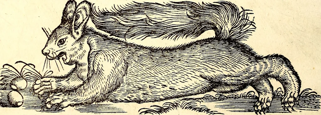 An illustration from Icones animalium quadrupedum uiuiparorum et ouiparorum : quae in Historiae animalium Conradi Gesneri libro I. et II. describuntur, cum nomenclaturis singulorum latinis, graecis, italicis, gallicis, et germanicis plerunque, et aliarum quoque linguarum, certis ordinibus digestae, 1560, leaf 119