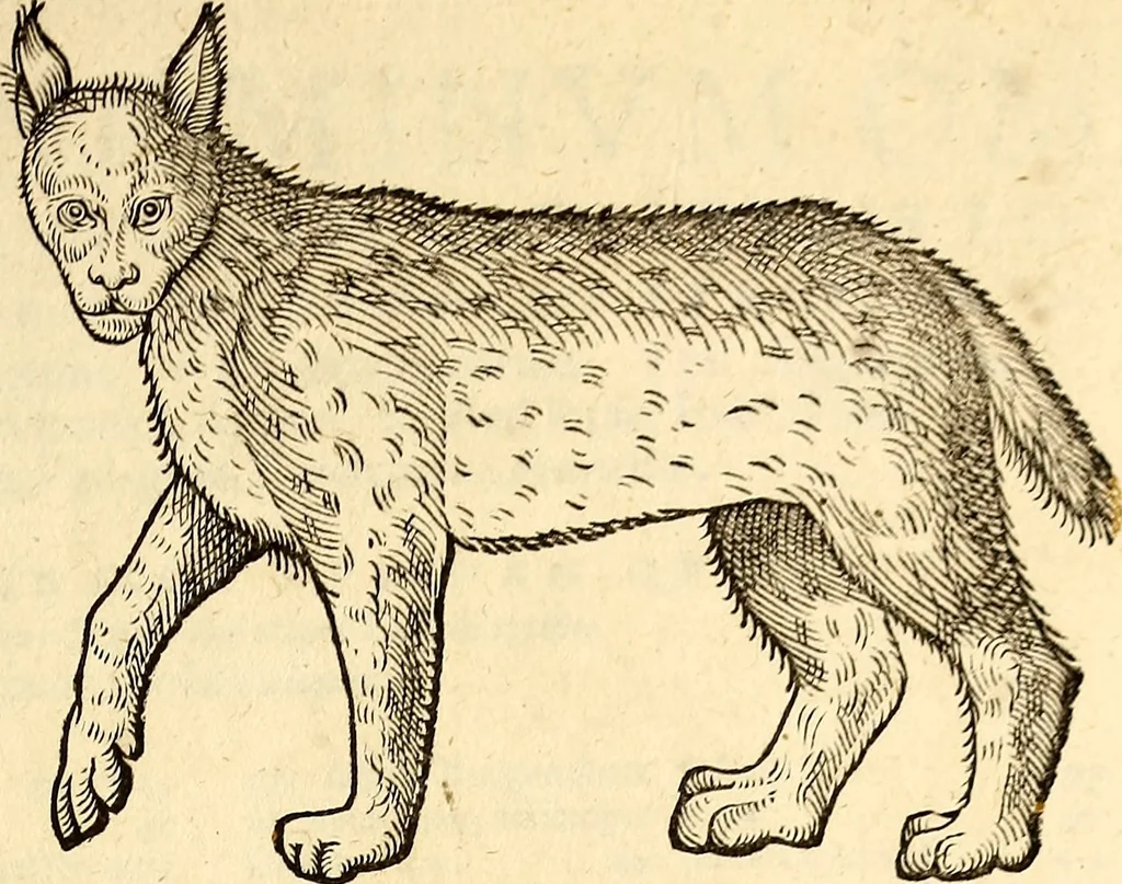 An illustration from Icones animalium quadrupedum uiuiparorum et ouiparorum : quae in Historiae animalium Conradi Gesneri libro I. et II. describuntur, cum nomenclaturis singulorum latinis, graecis, italicis, gallicis, et germanicis plerunque, et aliarum quoque linguarum, certis ordinibus digestae, 1560, leaf 136