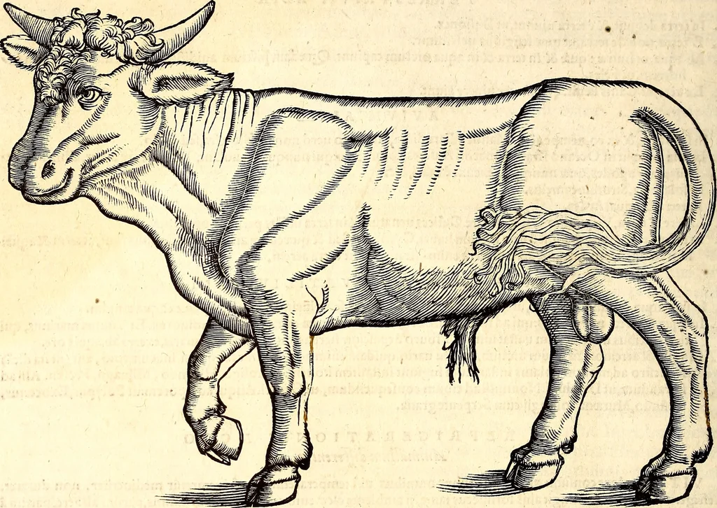 An illustration from Icones animalium quadrupedum uiuiparorum et ouiparorum : quae in Historiae animalium Conradi Gesneri libro I. et II. describuntur, cum nomenclaturis singulorum latinis, graecis, italicis, gallicis, et germanicis plerunque, et aliarum quoque linguarum, certis ordinibus digestae, 1560, leaf 19